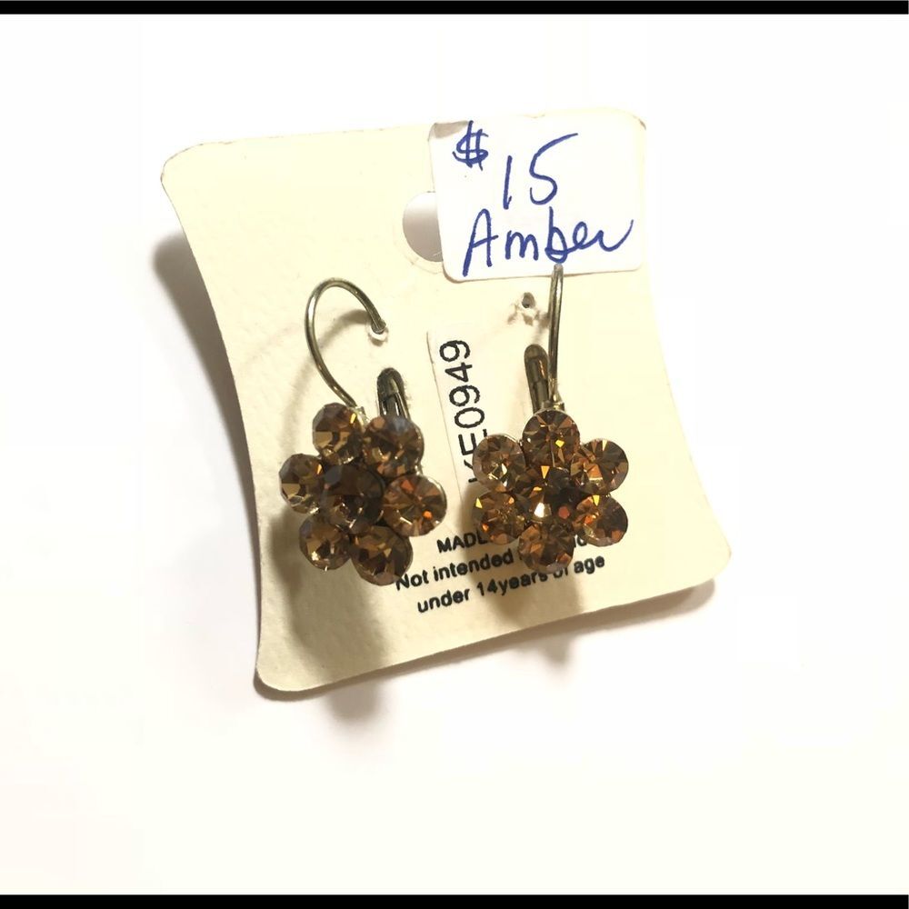 [Noblesse Collection] Amber Crystal Drop Earrings 🎇